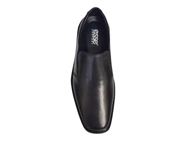 Esse Comfort Men's Leather Wide Width Plain Toe Slip-On - Black - view 6