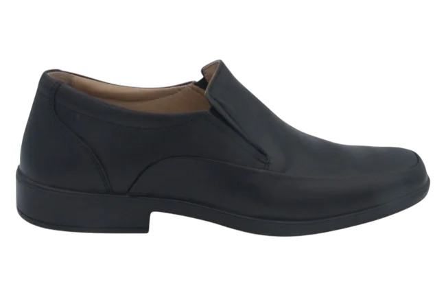 Esse Comfort Men's Leather Lightweight Moc Toe Slip-On - Black - view 6